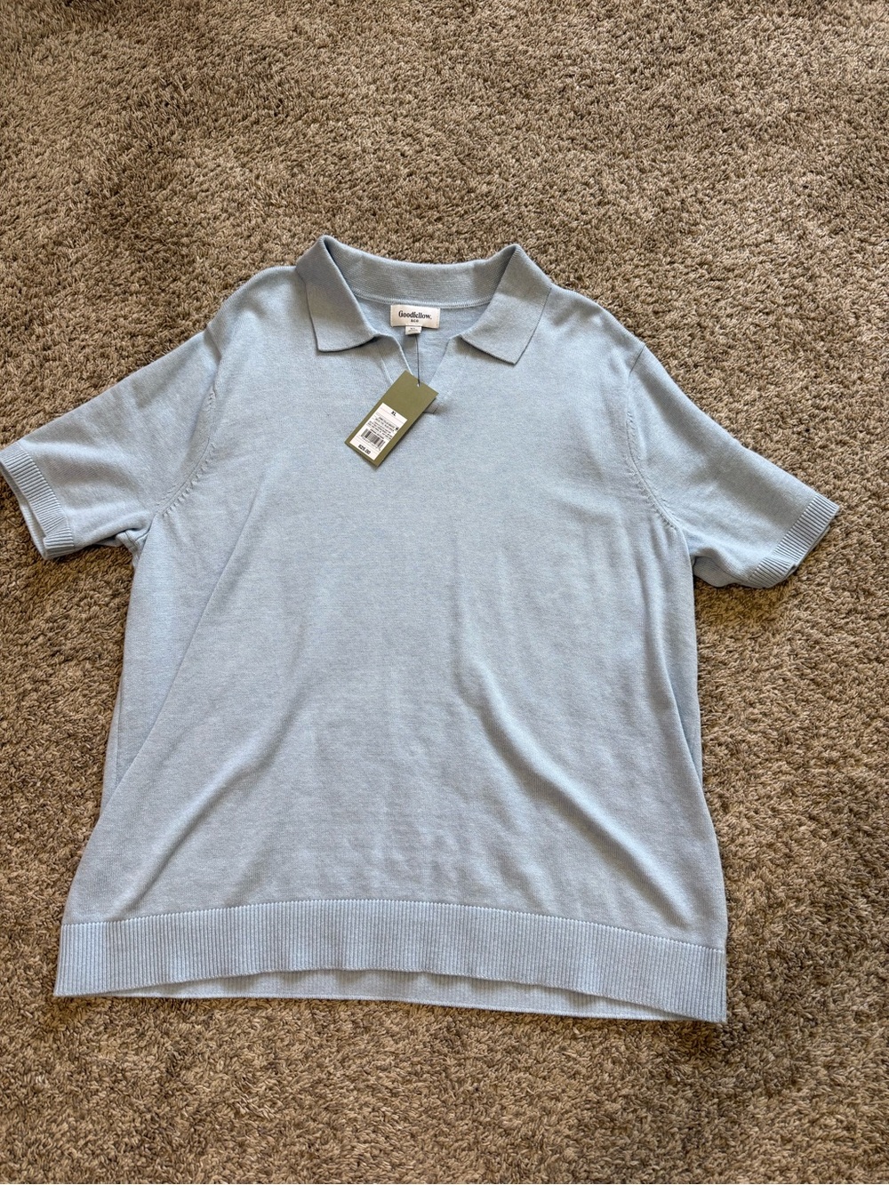 Goodfellow & Co Pale Blue Short-Sleeve Polo Sweater
